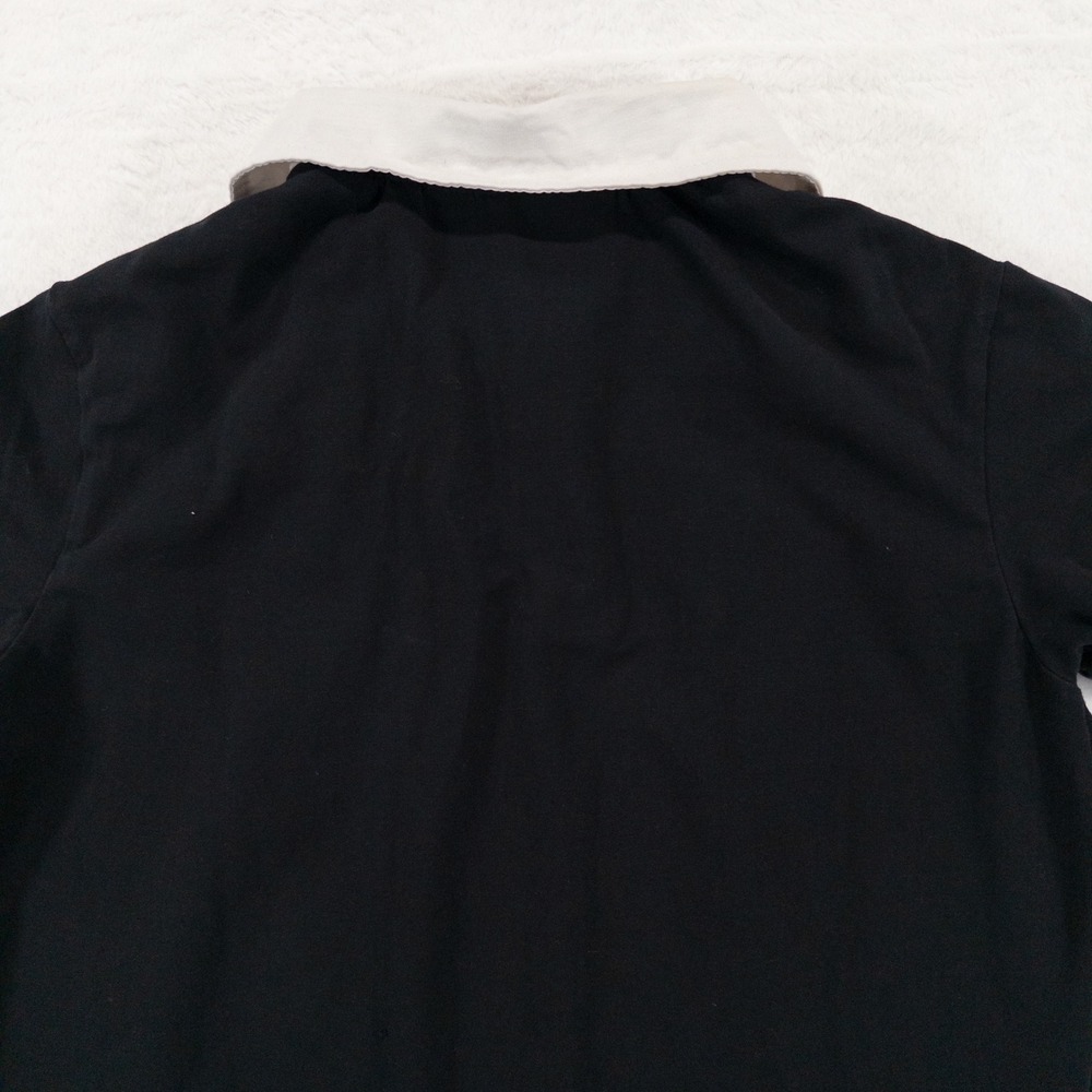 Killstar Womens Polo Shirt Size Medium Black White Resting Witch Face Goth * - Picture 4 of 9